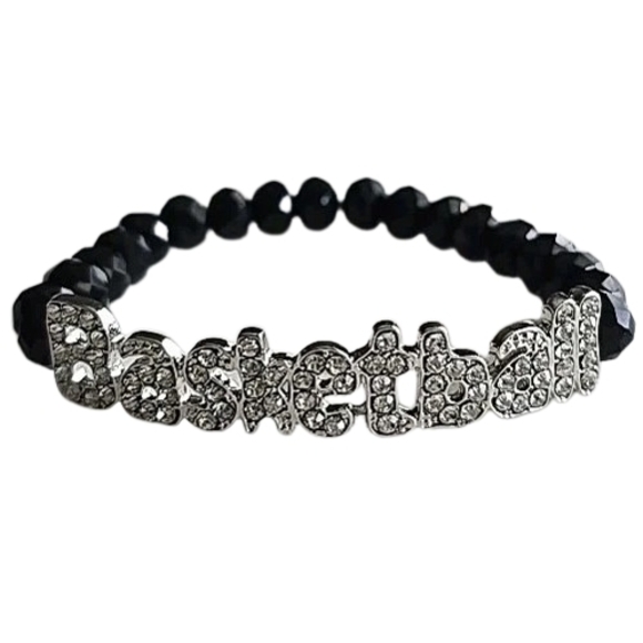 DaVinci Jewelry - Black Beaded Basketball Bracelet